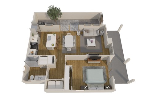 a1 floor plan  1 bedroom with 2 baths  1192 square feet